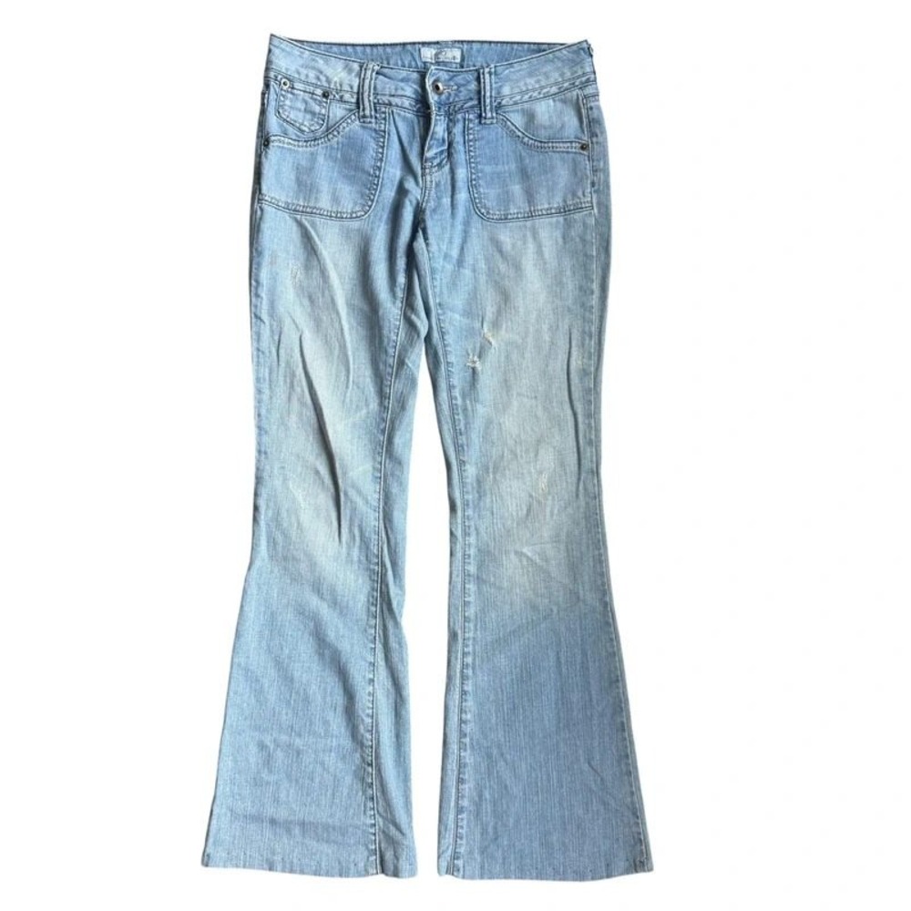 y2k SO Wear It Declare It Flare Jeans Low Rise Light Wash Size 0 Denim Pants